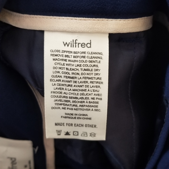 Wilfred Aritzia Women's Sash Tie Belt Nevy Blue Work Pants Trouser - Picture 7 of 11